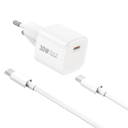 WiWU-NanoGaN-PD-FastCharger-WithCable-Type-C-ToType-C-U006- 30W